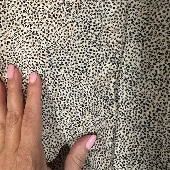 H by Halston Cream Speckled Short Sleeve Collared Button Down Blouse Women Sz M - Picture 7 of 9